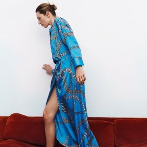 Zara Chain Print Satin Effect Shirt